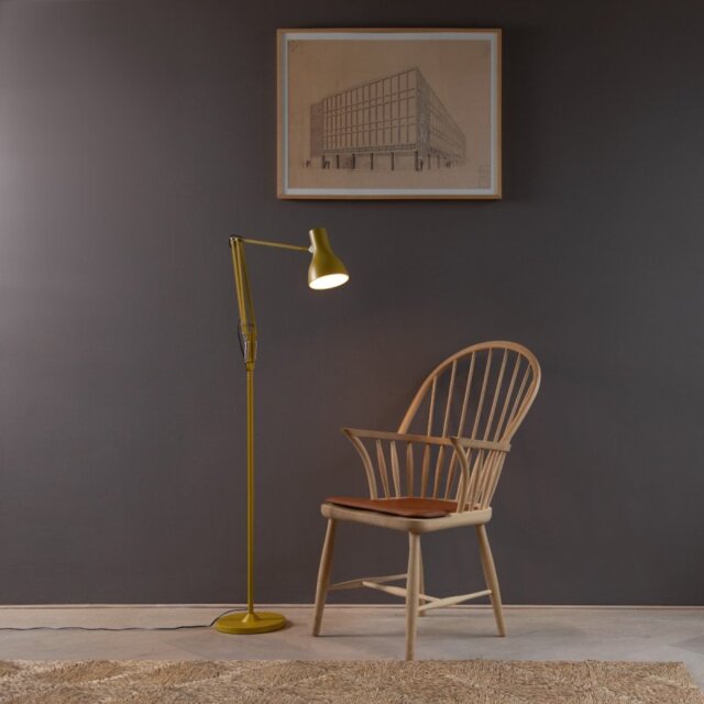 Anglepoise 31013 Type 75 Floor Light In Yellow Orche Finish