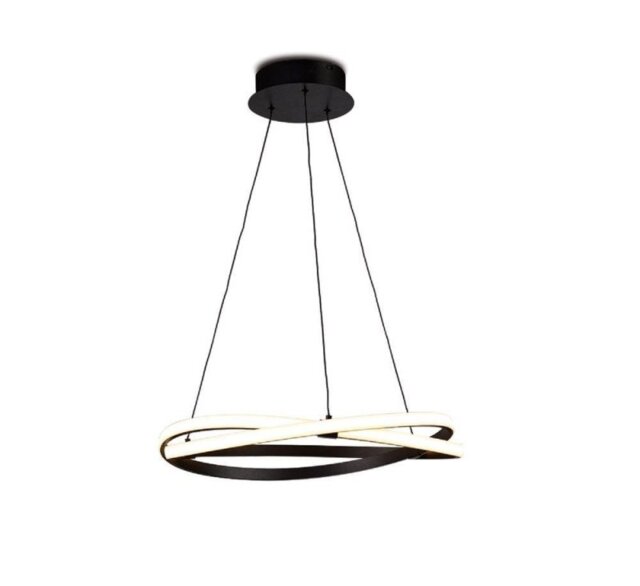 M5810 Infinity Dimmable LED Medium Ceiling Pendant Light In Brown Oxide And White