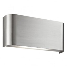 Searchlight 1953SS 20 LED Oblong Curved Wall Light In Satin Silver With Up And Down Light