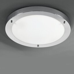 Franklite CF5682 2 Light Chrome & Glass Flush Bathroom Ceiling Light