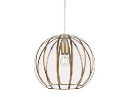 Firstlight 2915AB Lincoln 1 Light Round Ceiling Pendant In Antique Brass With Clear Glass Panels