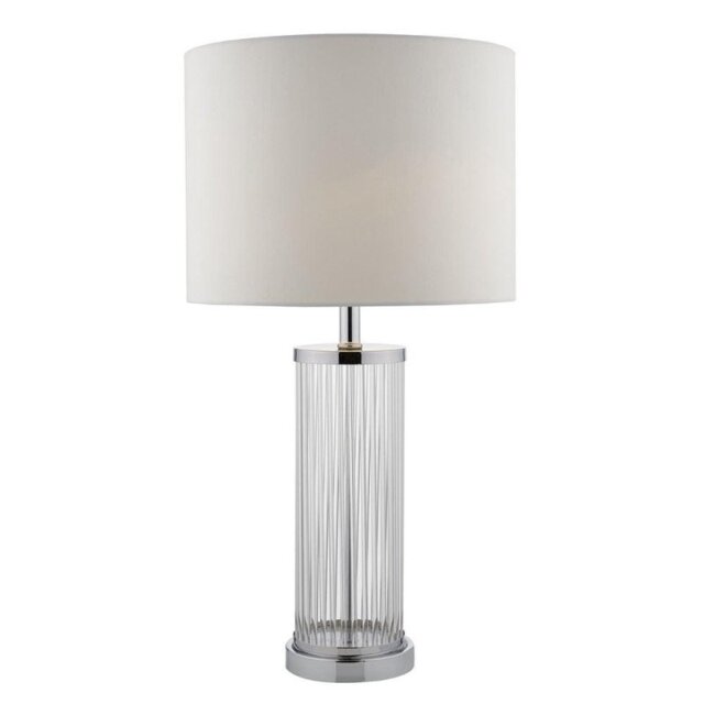 Dar OLA4350/X Olalla Table Lamp With Ivory Faux Silk Shade