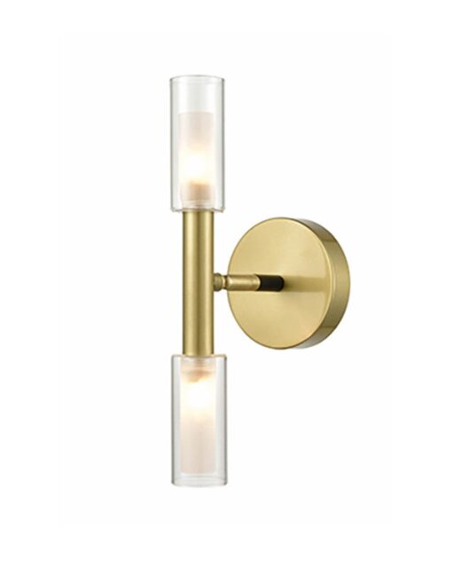 Petite 2 Light Wall Light In Modern Black And Bronze Finish F2435-2