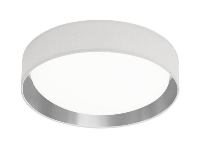 Searchlight 9371-37WSI Gianna Flush Ceiling Light In White And Silver - Dia: 370mm