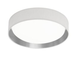 Searchlight 9371-37WSI Gianna Flush Ceiling Light In White And Silver - Dia: 370mm