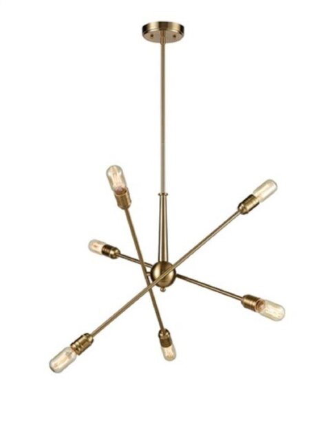 Franklite FL2398-6 6 Light Ceiling Light In Matt Gold