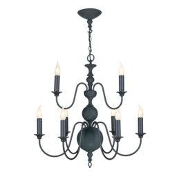 David Hunt Lighting FLE1323 FLEMISH 9 Light Ceiling Pendant In Smoke Blue Finish