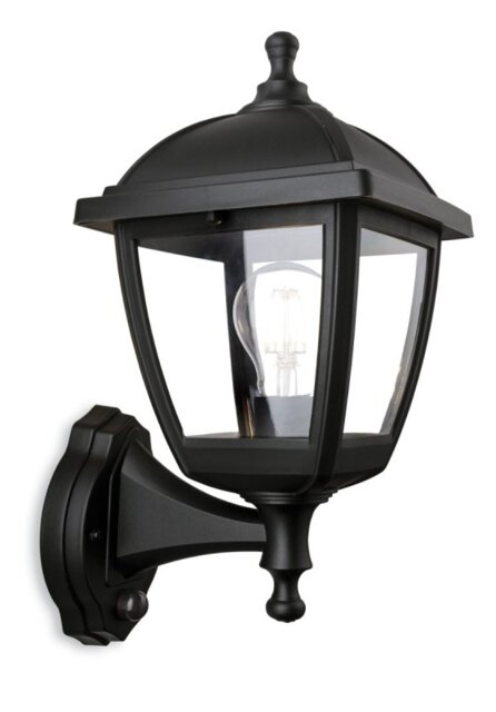 Firstlight 2816BK Palma PIR Outdoor Uplight Lantern Black Resin IP44