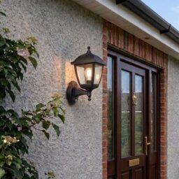 Firstlight 2816BK Palma PIR Outdoor Uplight Lantern Black Resin IP44
