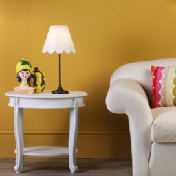 Dar Lighting Padme Table Lamp In Matt Black Finish With Scalloped Shade
