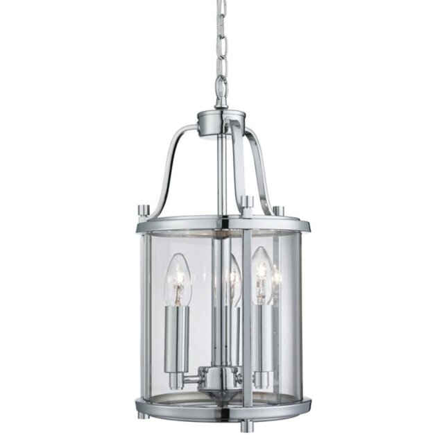 Searchlight 3063-3CC 3 Light Victorian Lantern Ceiling Pendant Light In Chrome