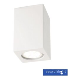 Searchlight 9262 Gypsum 1 Light White Plaster Square Ceiling Light Which Is Paintable