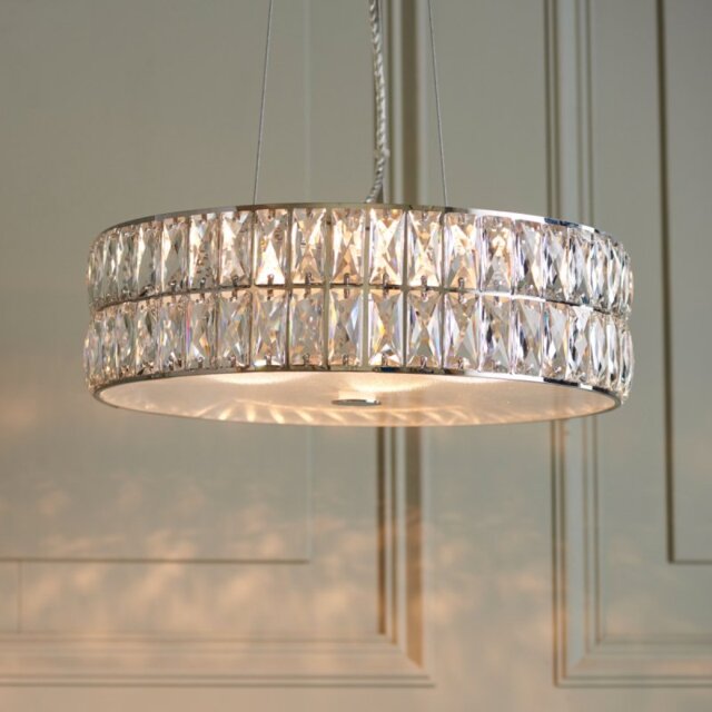 Endon 76513 Verina 5 Light Round Ceiling Pendant Light In Chrome Plate