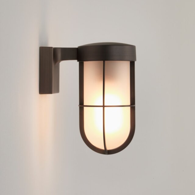 Astro 1368026 Cabin Outdoor Wall Light In Bronze Finish With Frosted Glass IP44