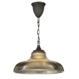 David Hunt Lighting BAD0110 Badger 1 Light Pendant Ceiling Light In Steel With Steel Grey Glass