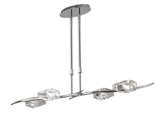 Mantra M1456 Eclipse 4 Light Linear Telescopic Ceiling Pendant In Chrome
