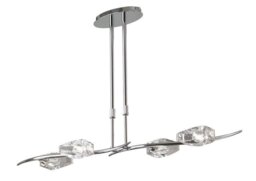 Mantra M1456 Eclipse 4 Light Linear Telescopic Ceiling Pendant In Chrome