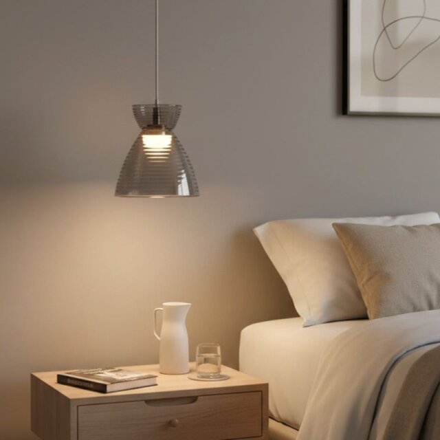 Firstlight 6840CHSM Royale LED Ceiling Pendant Light In Chrome With Smoked Decorative Glass