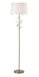 Diyas IL31224/WH Willow 1 Light Floor Light In Antique Brass With White Shade