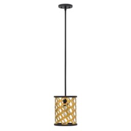 HK/FELIX/MP Felix 1 Light Mini Pendant Light In Gold And Black