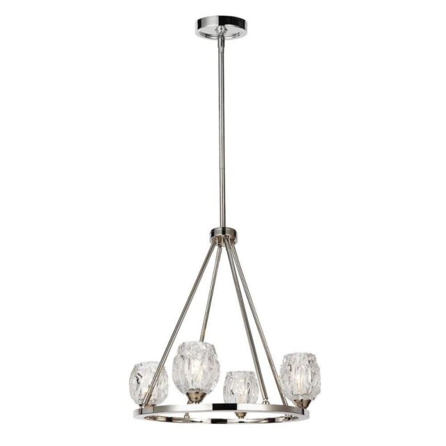 FE/RUBIN4 Rubin 4 Light Ceiling Chandelier In Polished Nickel