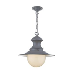 David Hunt Lighting EP0139 Baby Station Lamp In Lead Grey With Opal Glass