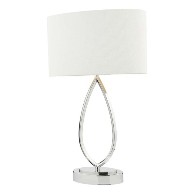 Dar Wisebuys Wyatt Touch Table Lamp In Polished Chrome With Ivory Shade