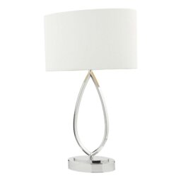 Dar Wisebuys Wyatt Touch Table Lamp In Polished Chrome With Ivory Shade