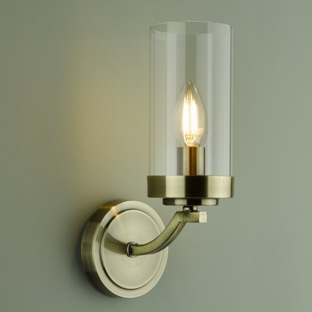 Laura Ashley Joseph 1 Light Wall Light in Antique Brass Finish
