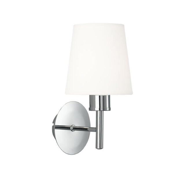 Franklite Turin FL2126/1/1123 One Light Wall Light In Chrome With Fabric Shade