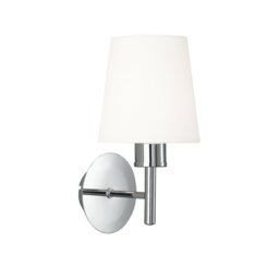 Franklite Turin FL2126/1/1123 One Light Wall Light In Chrome With Fabric Shade