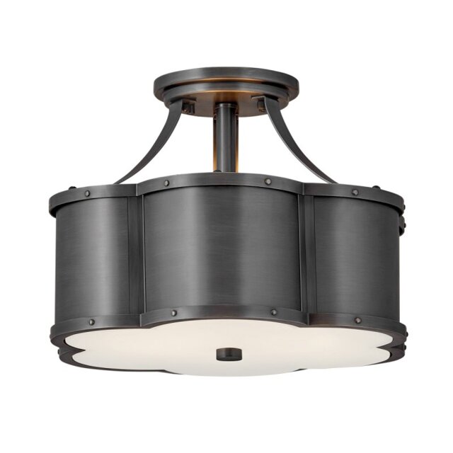 Quintiesse QN-CHANCE-SF-S-BLB Chance Semi Flush Ceiling Light In Blackened Brass Finish