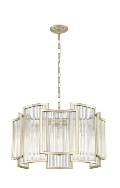 Impex Antigua 5 Light Ceiling Pendant Light In Matt Gold Finish