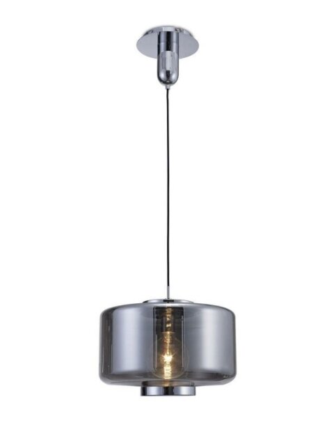 Mantra M6191 Jarras 1 Light Large Ceiling Pendant Light In Chrome And Ash Grey - Dia: 400mm