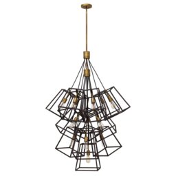 HK-FULTON-13P Fulton 13 Light Large Foyer Chandelier Light In Bronze