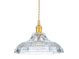 Firstlight 2905GO Wilshire 1 Light Large Ceiling Pendant Light In Satin Gold With Clear Decorative Glass