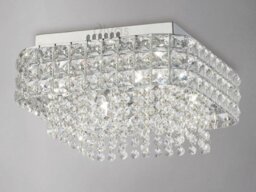 Diyas IL31152 Edison 4 Light Crystal Flush Ceiling Light