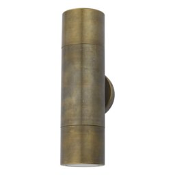 Dar ORT3275 Ortega 2 Light Outdoor Up And Down Wall Light In Brass