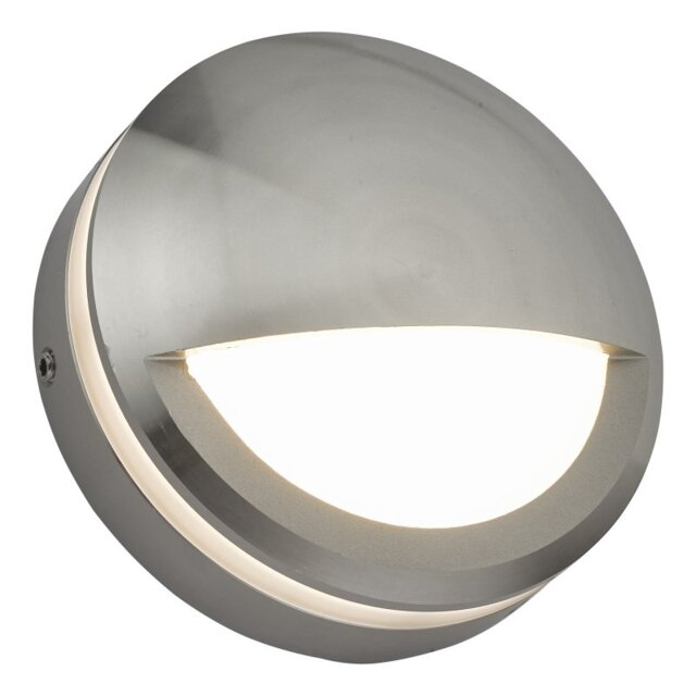 Dar AKO3268 Akos Outdoor Wall Light In Aluminium And White - Half Moon Light