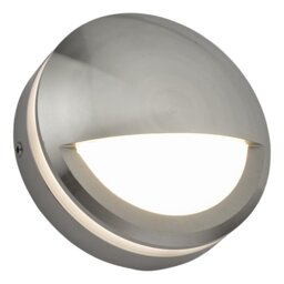 Dar AKO3268 Akos Outdoor Wall Light In Aluminium And White - Half Moon Light