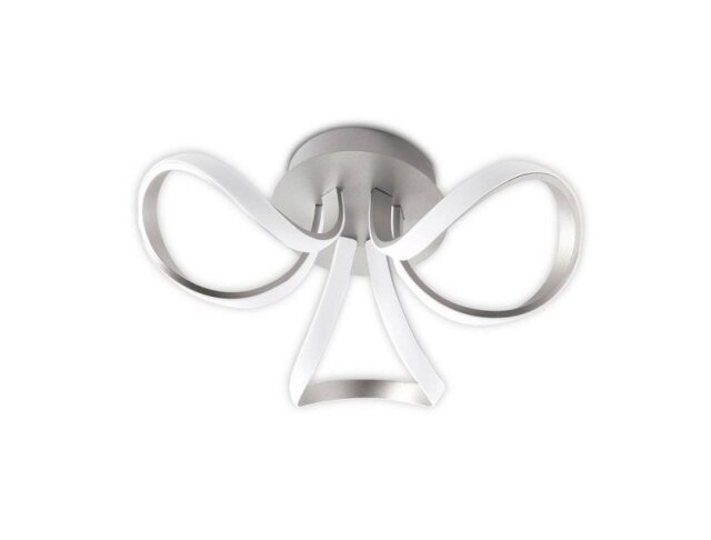 M4994 Knot Dimmable LED 3 Light Semi Flush Ceiling Light In Silver And White