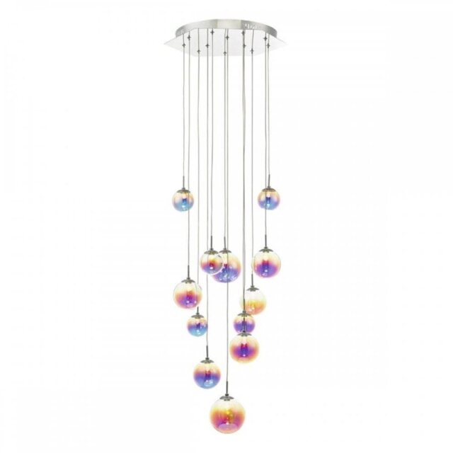 Dar CES1250 Cesario 12 Light Cluster Ceiling Pendant Light In Chrome