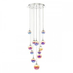 Dar CES1250 Cesario 12 Light Cluster Ceiling Pendant Light In Chrome