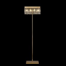 Baden 50 x 15 cm Rectangular Floor Lamp In Gold Finish With Crystal Glass