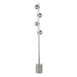 Dar Lighting Lysandra 4 Light Floor Lamp In Polished Chrome With Smoked Glass