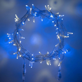Core Connect 10m 100 Blue & White Connectable Fairy Lights Clear Cable