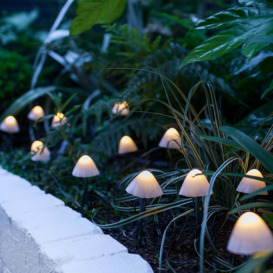 12 Mini Mushroom Solar Stake Lights - thumbnail 2