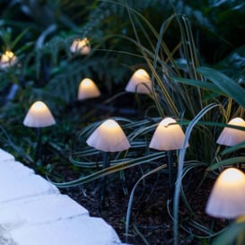 12 Mini Mushroom Solar Stake Lights - thumbnail 1