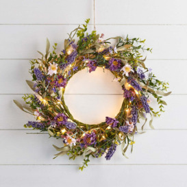 45cm Lavender Wreath Micro Light Bundle