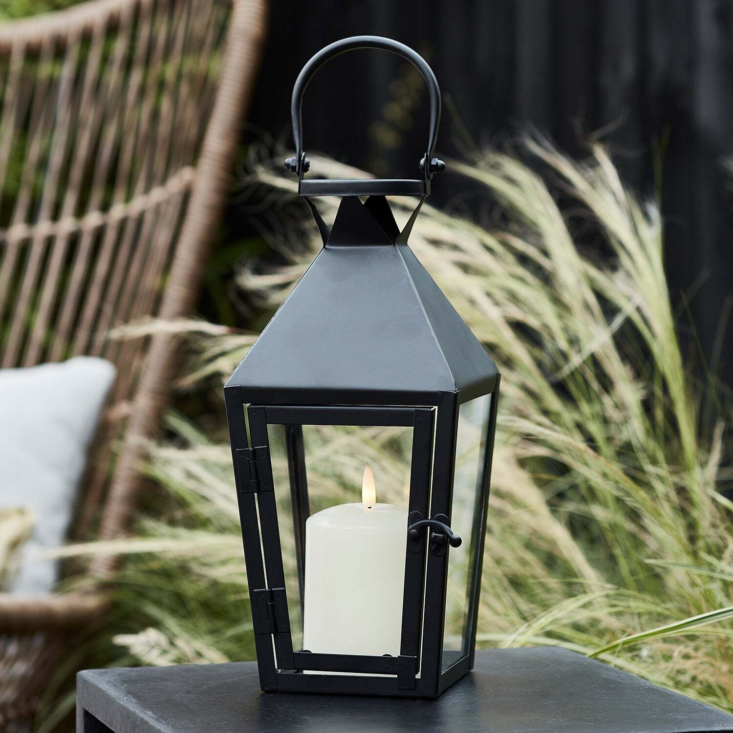 Cairns Black Garden Lantern with TruGlow® Candle - image 1